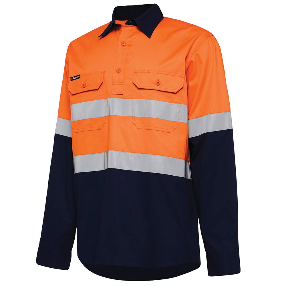 King Gee Closed Front - Men's Longsleeve Cotton Shirt