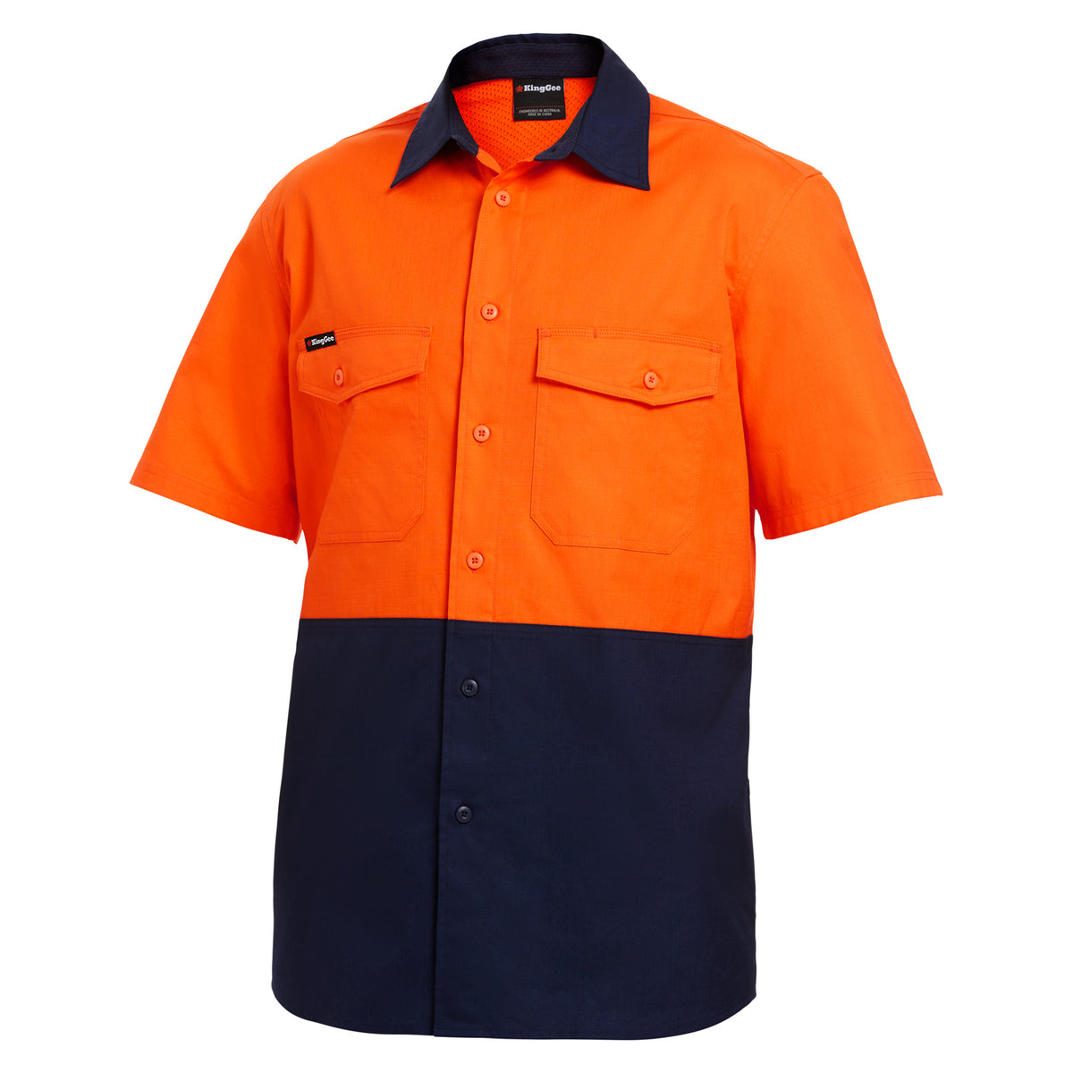 Workcool 2 Hi Vis Two Tone Short Sleeve Drill Work Shirt K54875