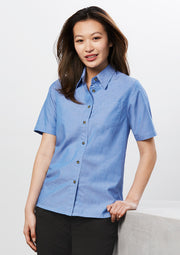 Women's Short Sleeve Chambray Shirt