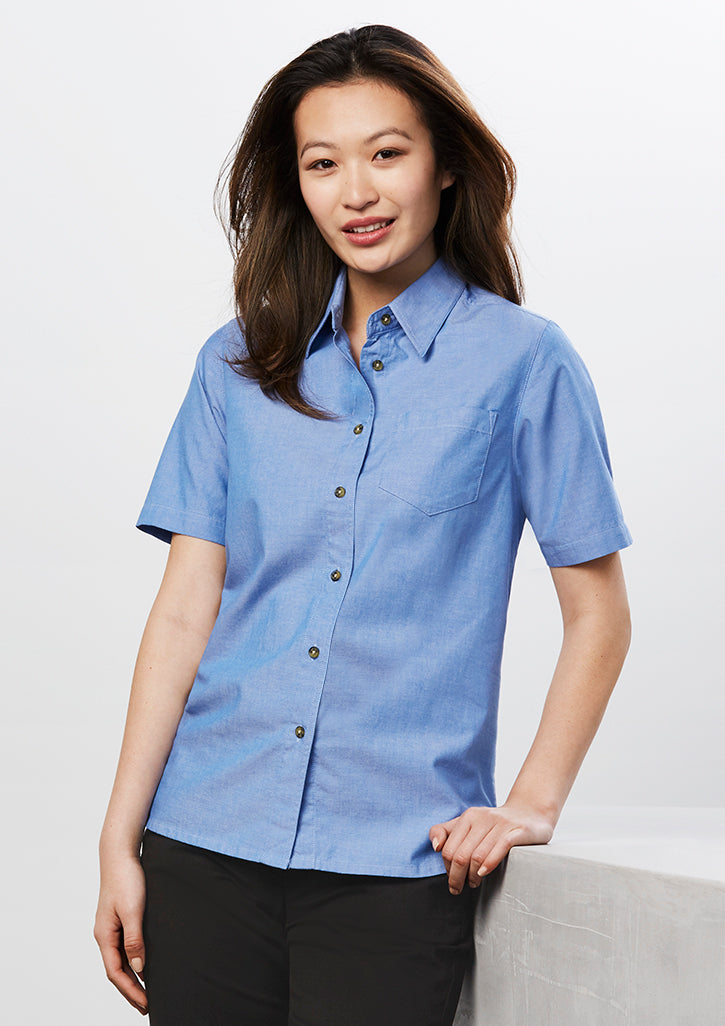 Women's Short Sleeve Chambray Shirt