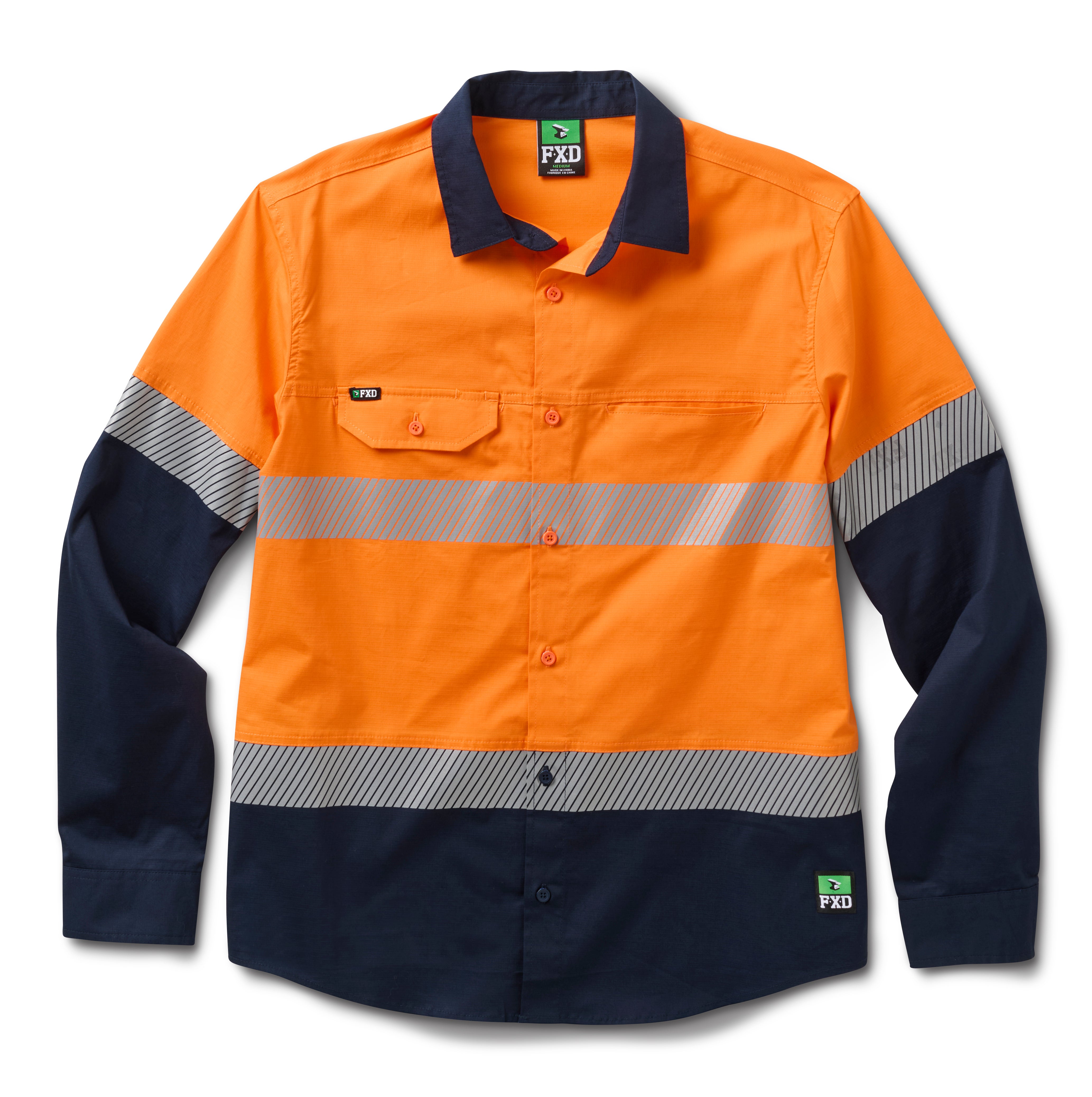 FXD Taped Hi-Vis Vented Stretch Long Sleeve Work Shirt LSH4T