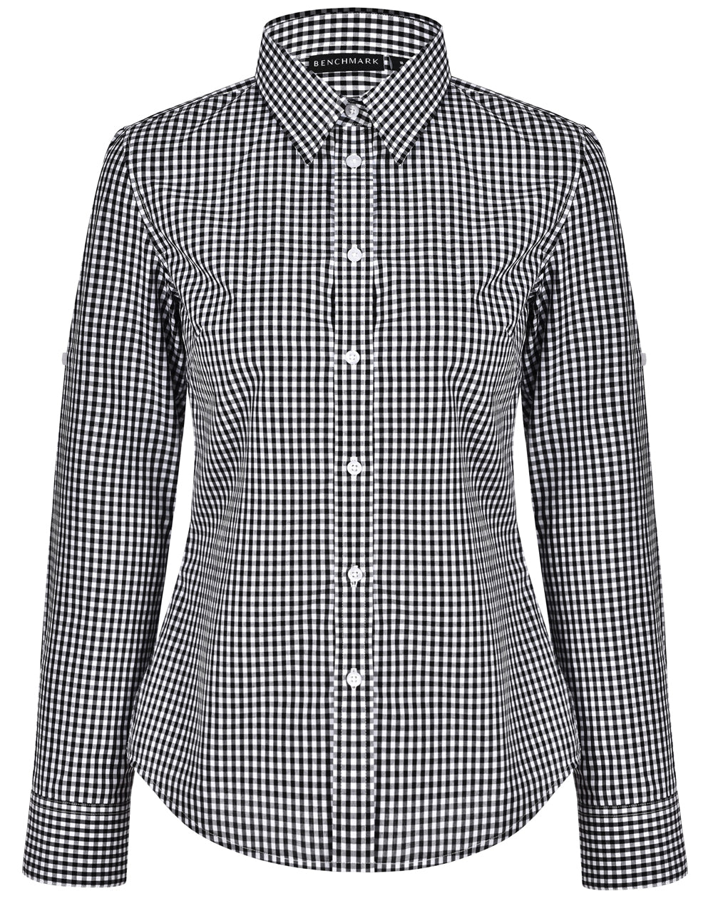 Ladies Gingham Check Long Sleeve Shirt M8300l