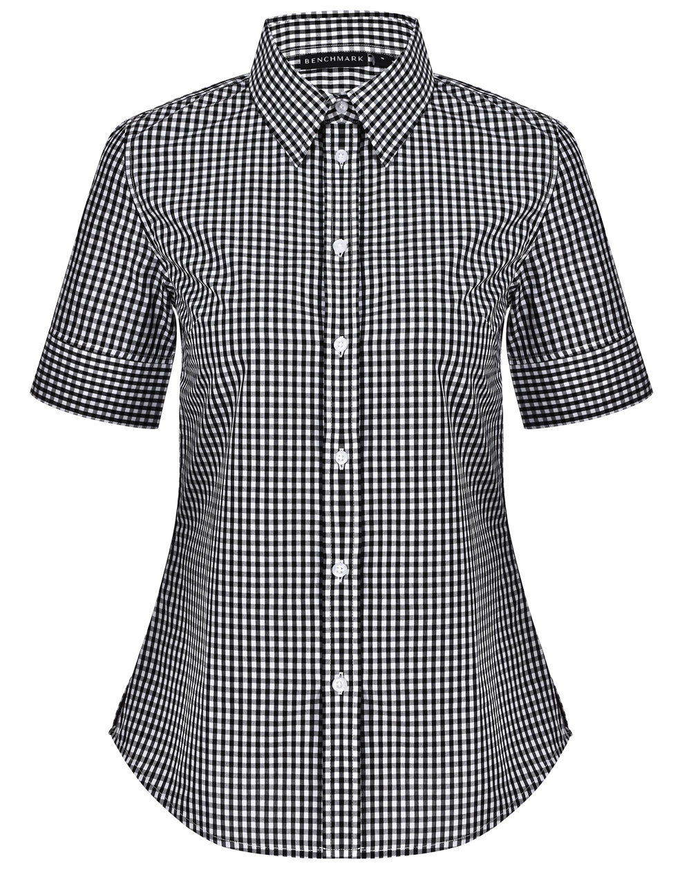Ladies Gingham Check Short Sleeve Shirt M8300S