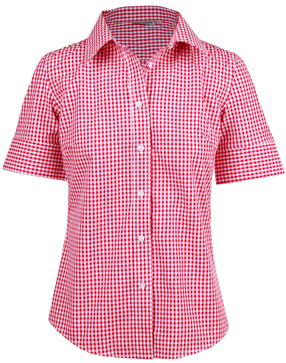 Ladies Gingham Check Short Sleeve Shirt M8300S