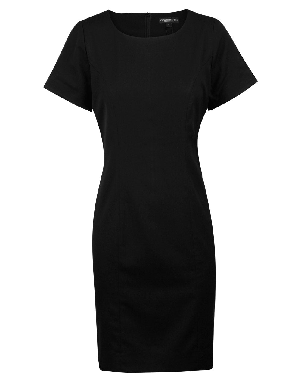 Ladies Poly/Viscose Stretch Short Sleeve Dress