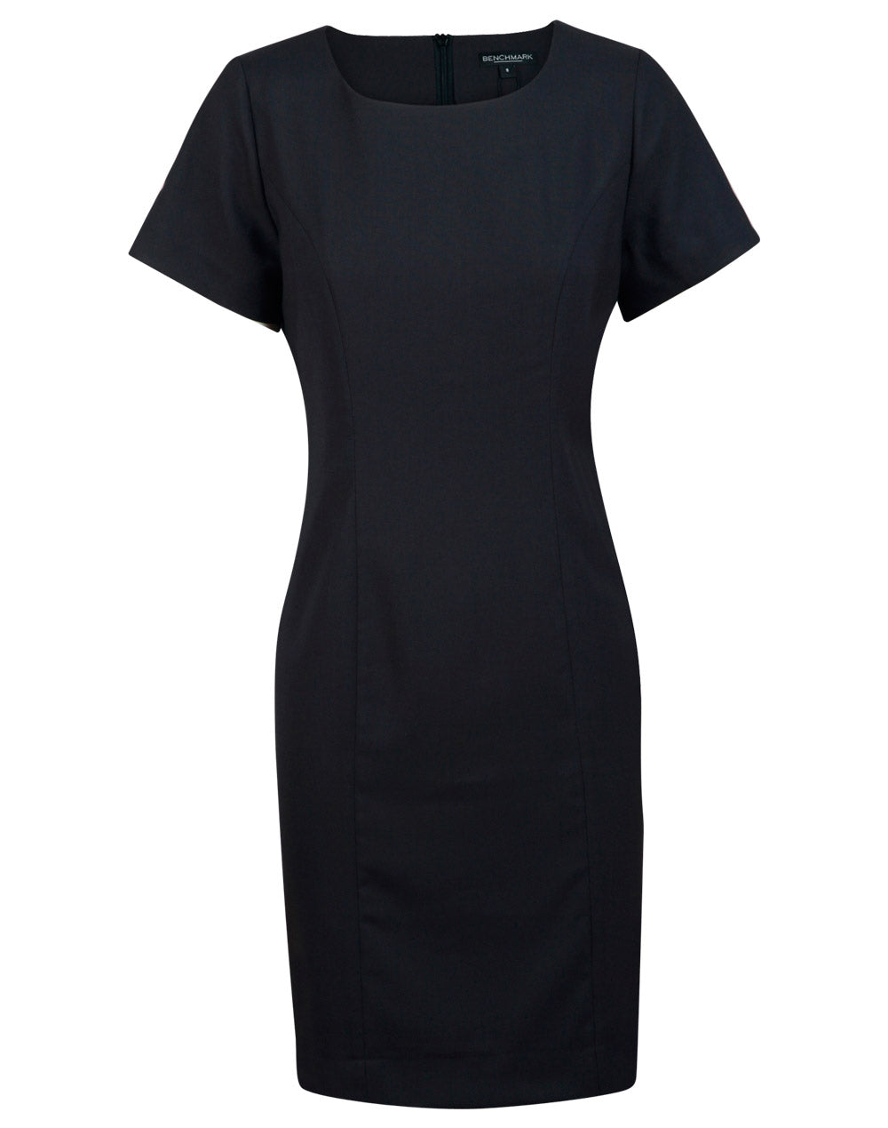 Ladies Poly/Viscose Stretch Short Sleeve Dress
