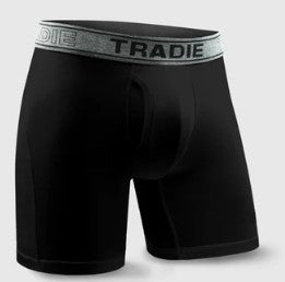 Tradie Mens Bamboo No Chafe Long Leg Trunks Midnight Black MJ4584SK