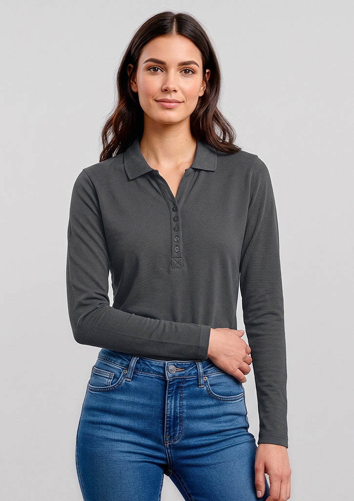 Biz Collection Crew Ladies L/S Polo P400LL