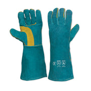 Pyromate South Paw Left Hand Pair - Green & Gold Kevlar Glove Green