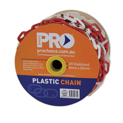 8mm Red/White Chain