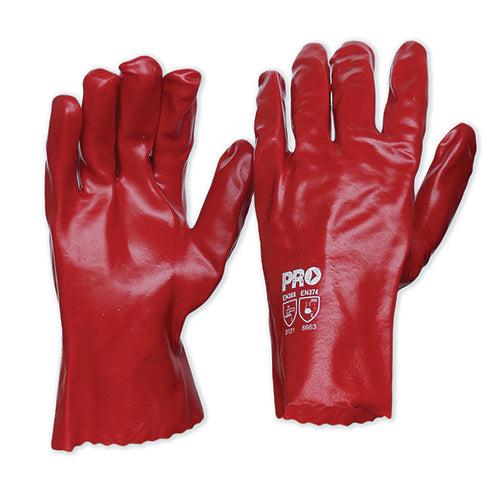27cm Red PVC Gloves Large