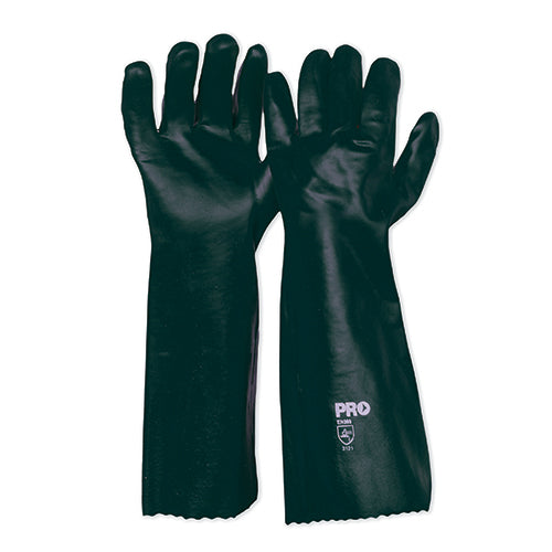 45cm Green Double Dipped PVC Gloves Large