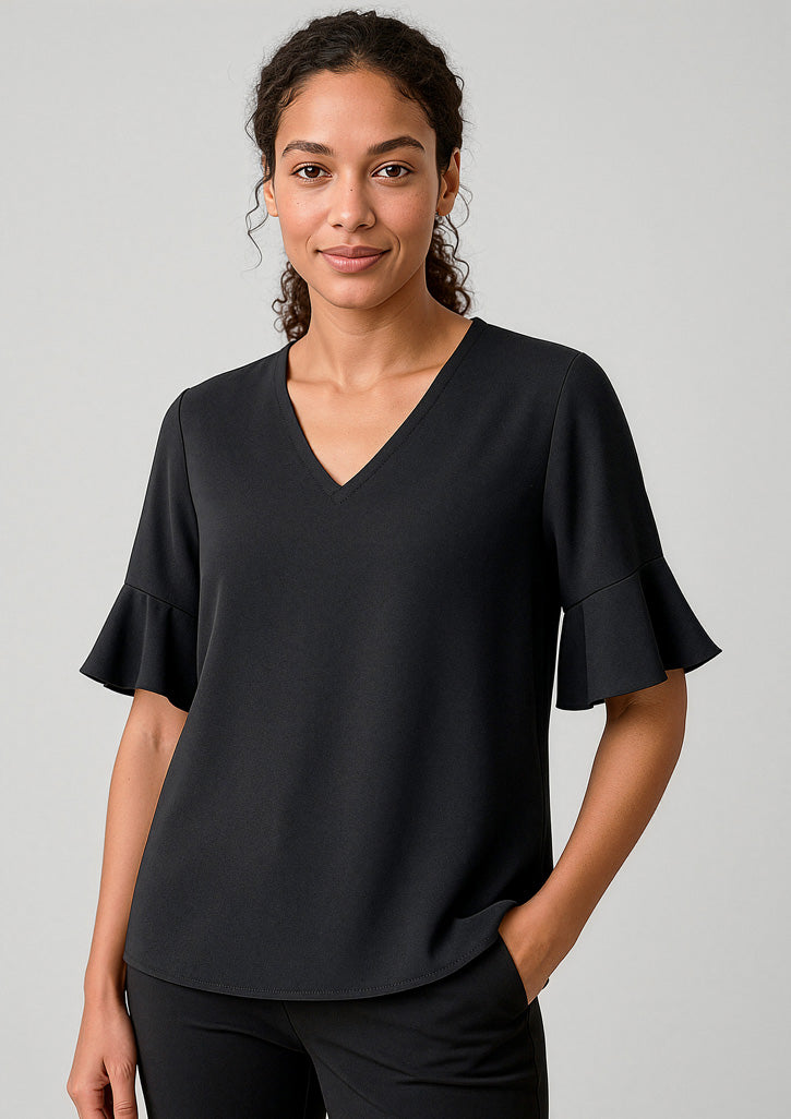 Women's Aria Fluted Sleeve Blouse RB966LS