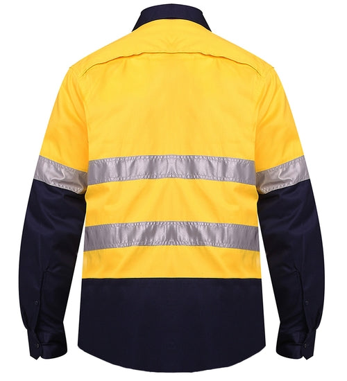 Ritemate Hi Vis Lightweight Long Sleeve Drill Shirt