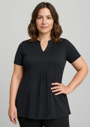 Women's Mali Stretch Tunic T-top Black RT262LS