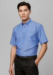 Men's Short Sleeve Chambray Shirt SH113