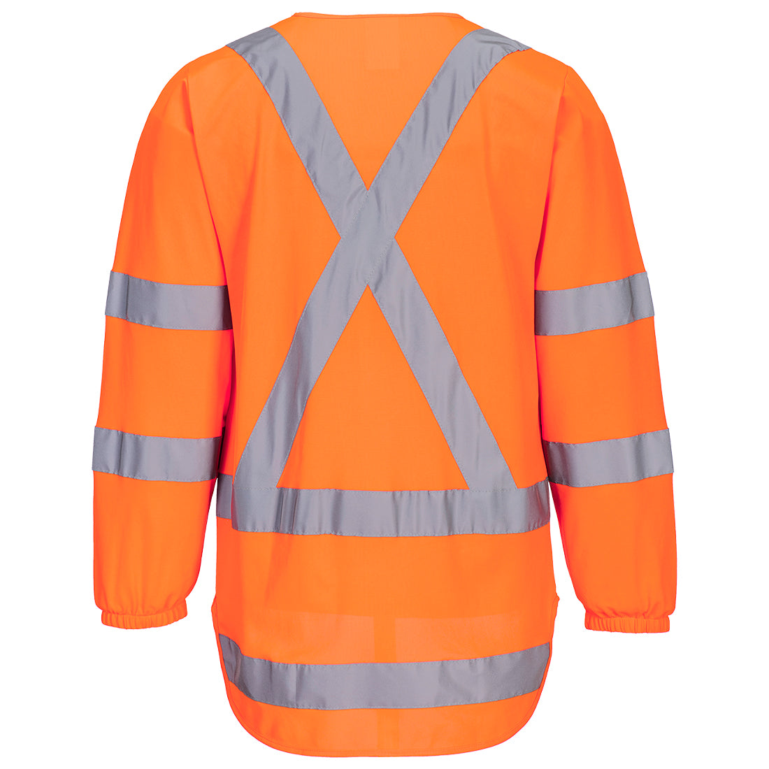 W17 Hi Vis X Back Zipped Vest L/S