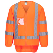 W17 Hi Vis X Back Zipped Vest L/S