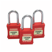 Padlock Lockout Plastic Body Keyed Alike 3 Pack.
