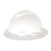 MSA V-GARD Full Brim Hard Hat With 4 Point PUSH KEY Suspension