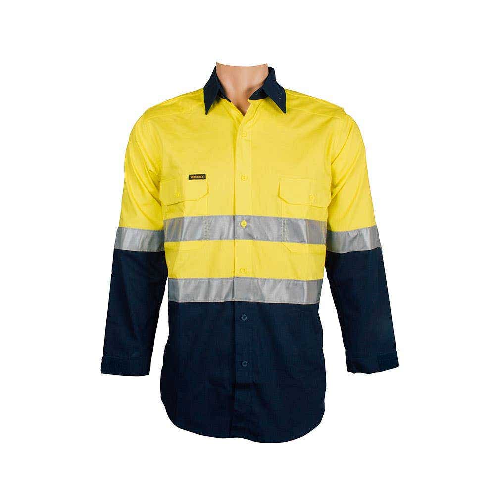 Hi Vis Regular Weight Taped Shirt With Kevlar Sleeves
