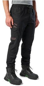 Cuffed Elastic Waist Stretch Ripstop Work Pant