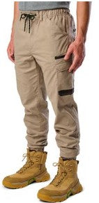 Cuffed Elastic Waist Stretch Ripstop Work Pant
