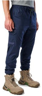 Cuffed Elastic Waist Stretch Ripstop Work Pant