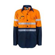 Kids Lightweight Two Tone L/S Shirt With Reflective Tape