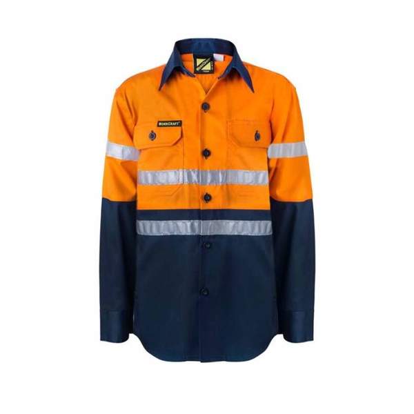 Kids Lightweight Two Tone L/S Shirt With Reflective Tape