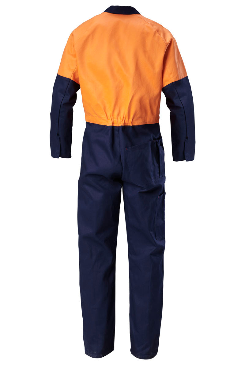 Core Hi Vis Spliced H Taped Cotton Drill Coveralls