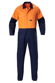 Core Hi Vis Spliced H Taped Cotton Drill Coveralls