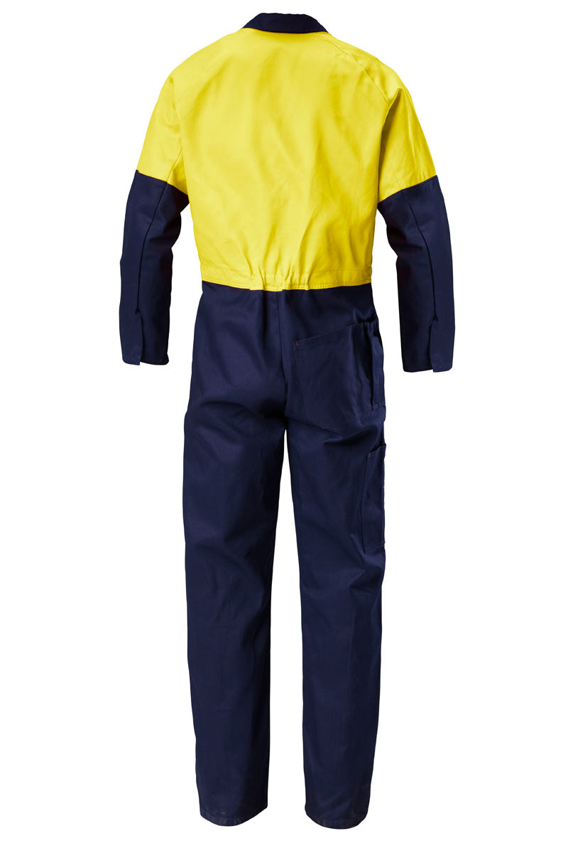 Core Hi Vis Spliced H Taped Cotton Drill Coveralls