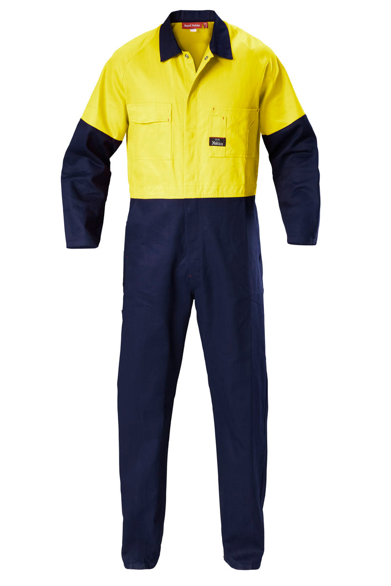 Core Hi Vis Spliced H Taped Cotton Drill Coveralls