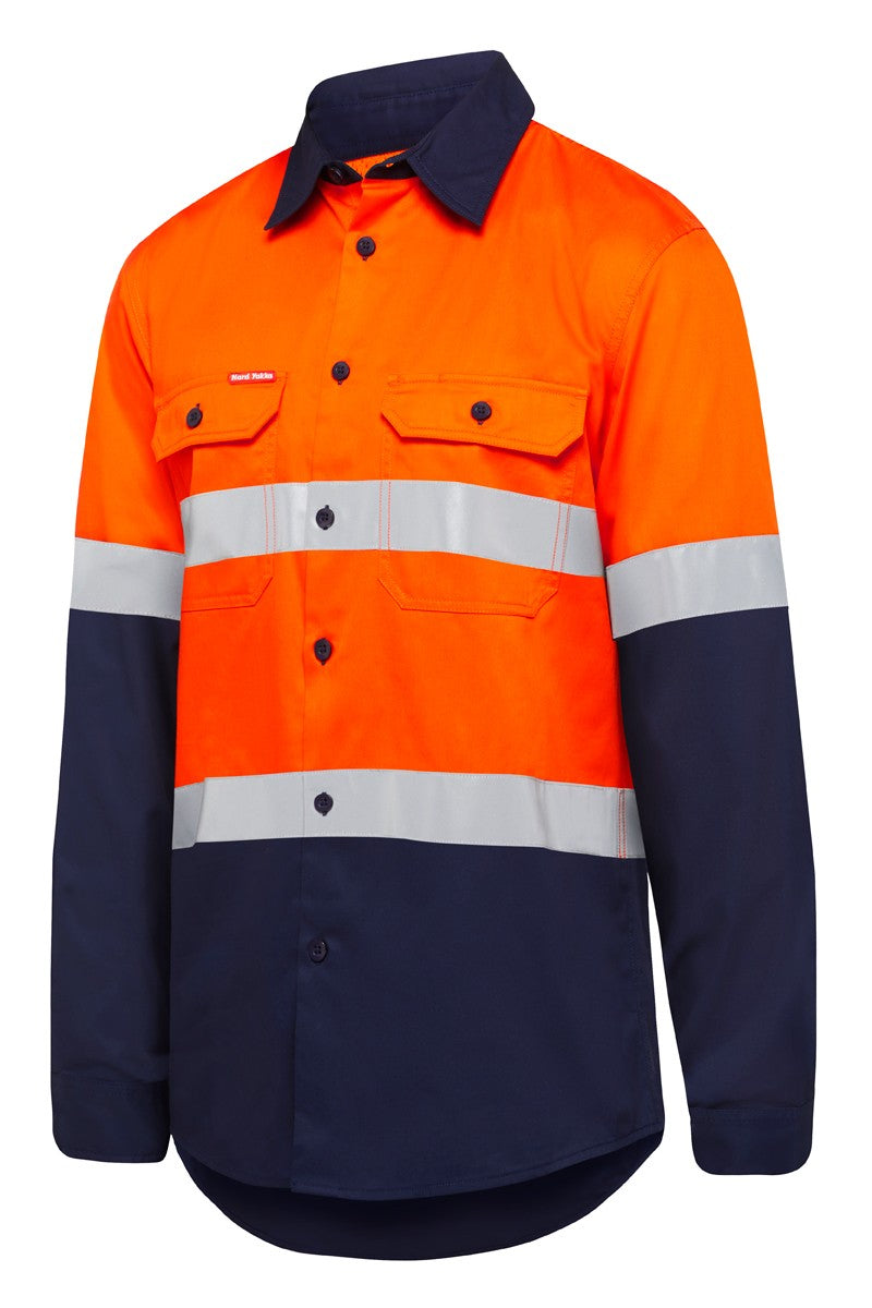 Men's Hi Vis Long Sleeve Lightweight Drill Shirt