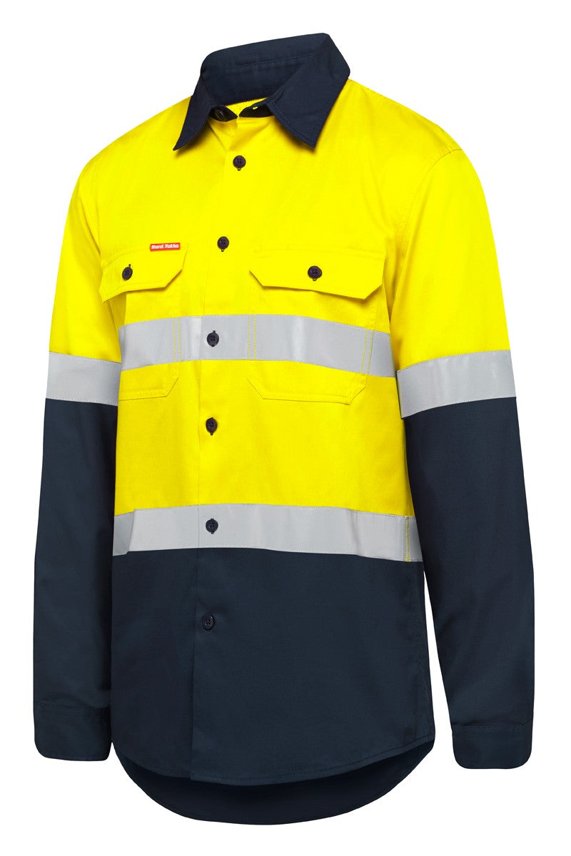 Men's Hi Vis Long Sleeve Lightweight Drill Shirt