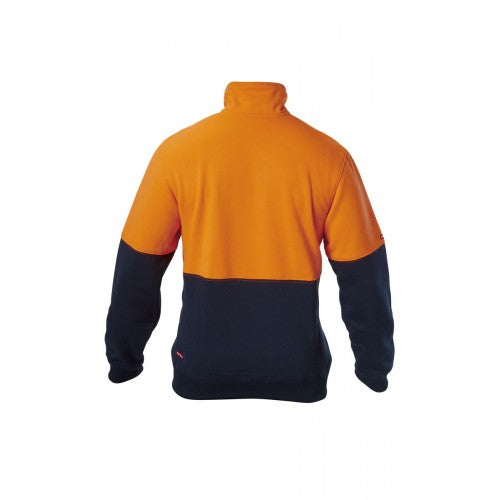 Yakka Foundations Hi-visibility Two Tone Brushed Fleece 1/4 Zip Jumper