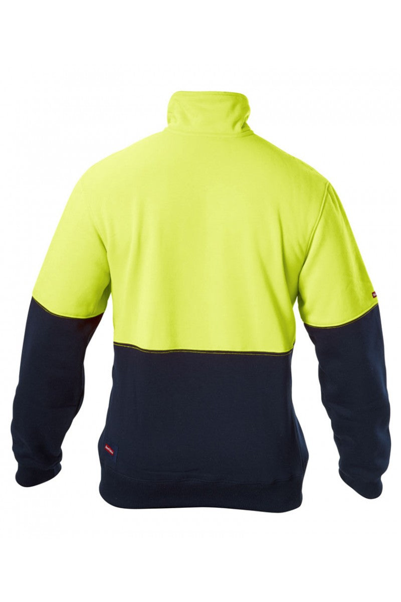 Yakka Foundations Hi-visibility Two Tone Brushed Fleece 1/4 Zip Jumper