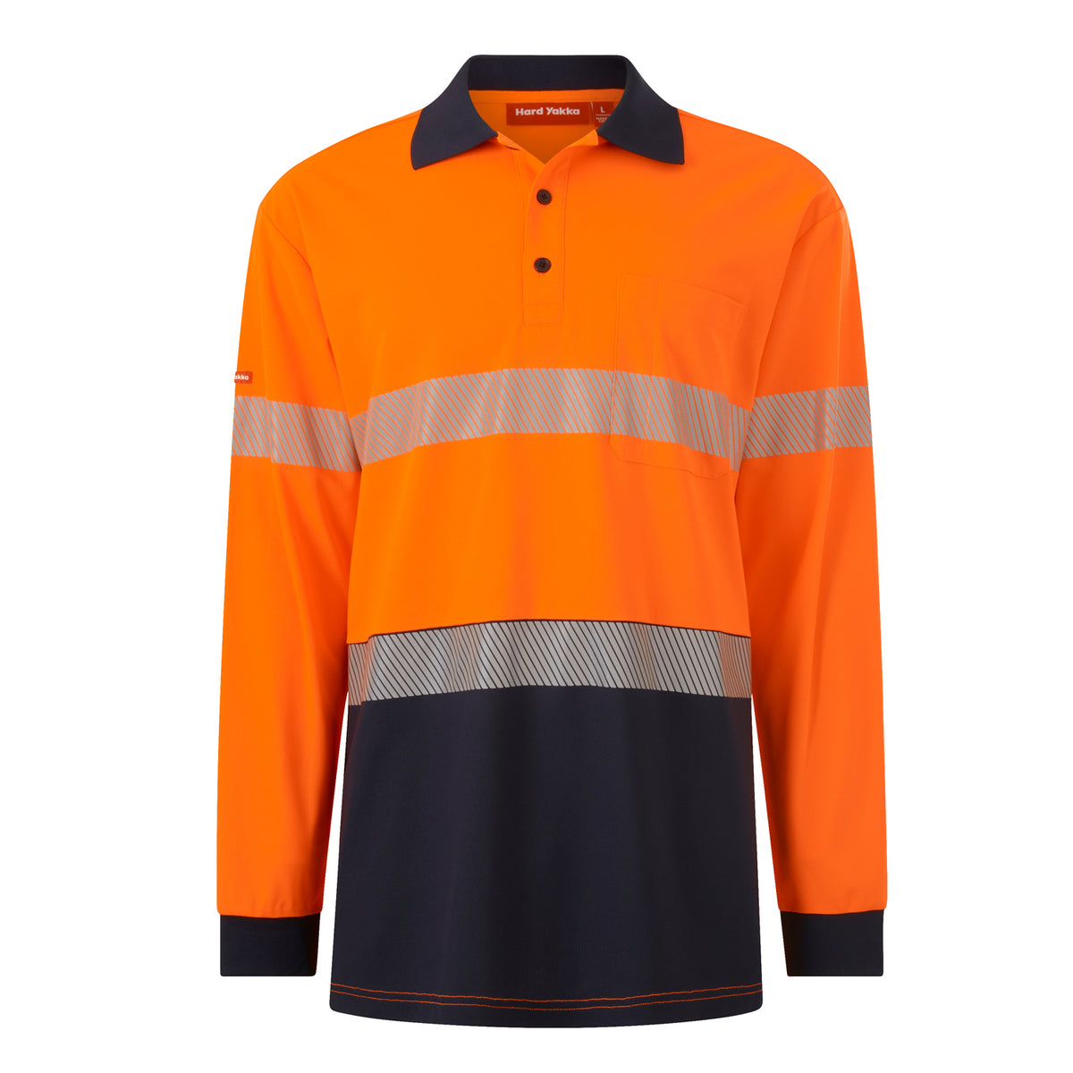 Core Hi Vis Long Sleeve Spliced Segmented Tape Polo Y19619