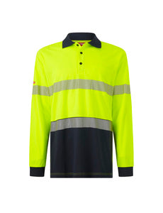 Core Hi Vis Long Sleeve Spliced Segmented Tape Polo