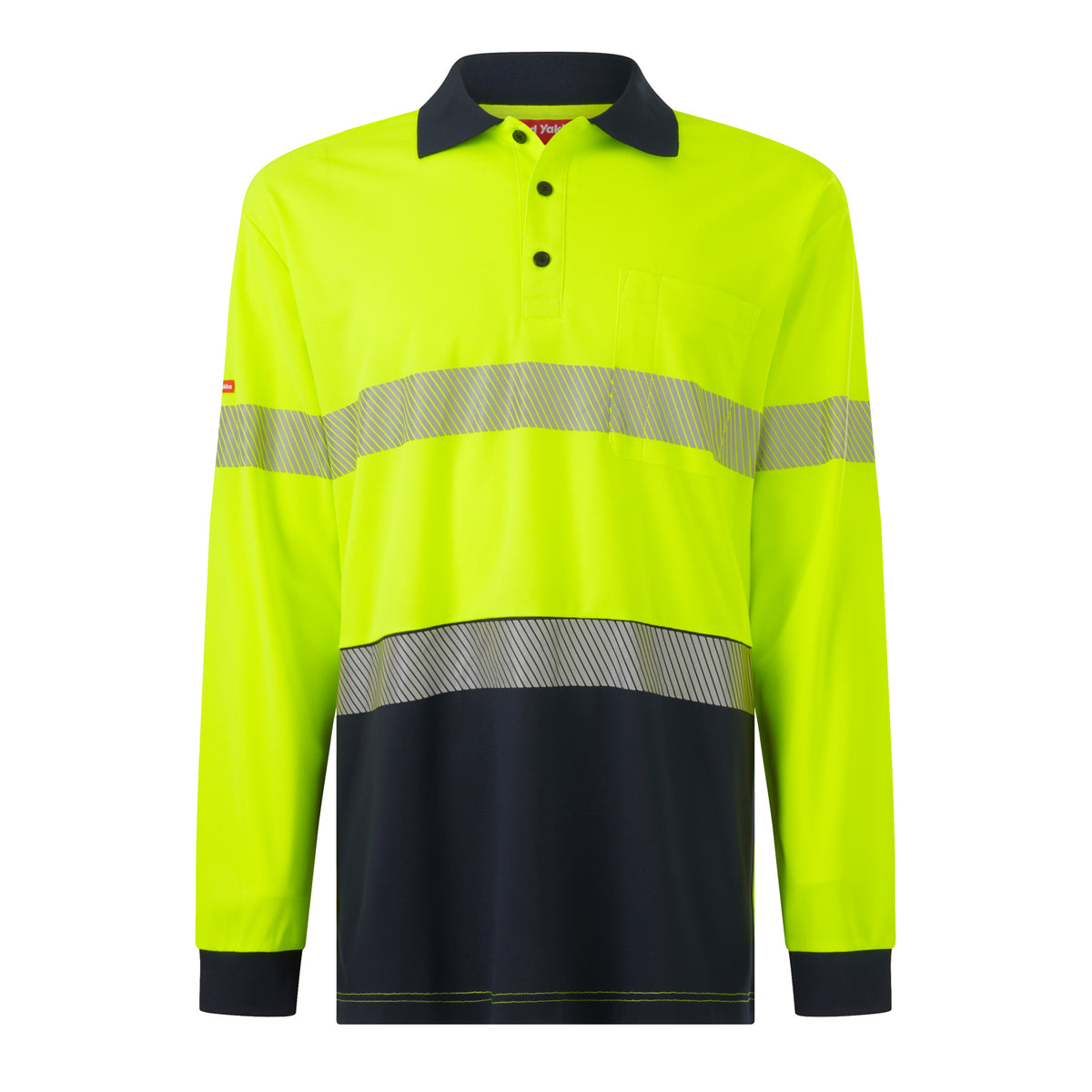 Core Hi Vis Long Sleeve Spliced Segmented Tape Polo Y19619