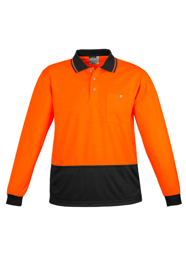 Unisex Hi Vis Basic Spliced Polo Long Sleeve ZH232