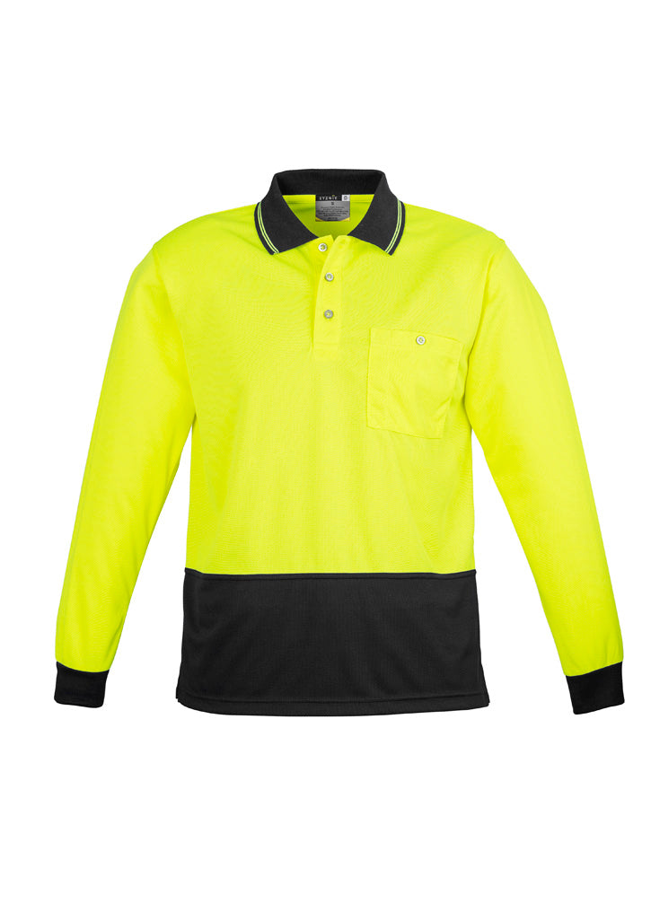Unisex Hi Vis Basic Spliced Polo Long Sleeve ZH232