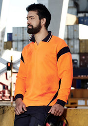 Men's Hi Vis Aztec Polo Long Sleeve ZH249