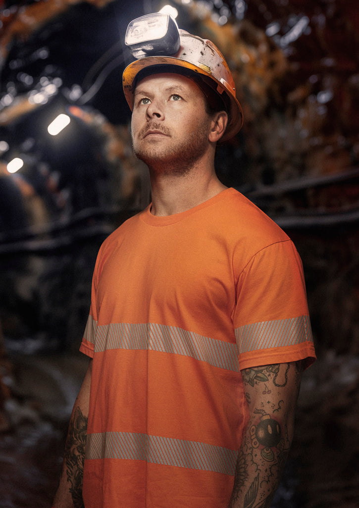 Mens Hi Vis Segmented Tape Cotton Tee ZH510