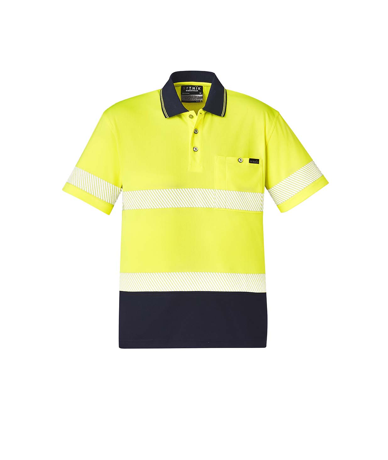 Unisex Hi Vis Segmented S/S Polo - Hoop Taped