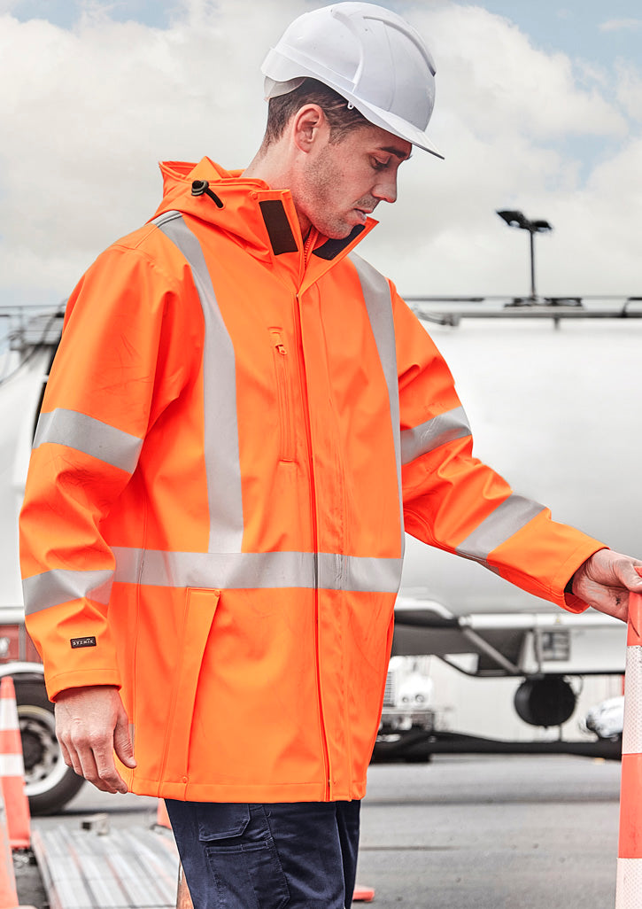 Mens Hi Vis X Back Heavy Duty Waterproof Jacket Orange ZJ620