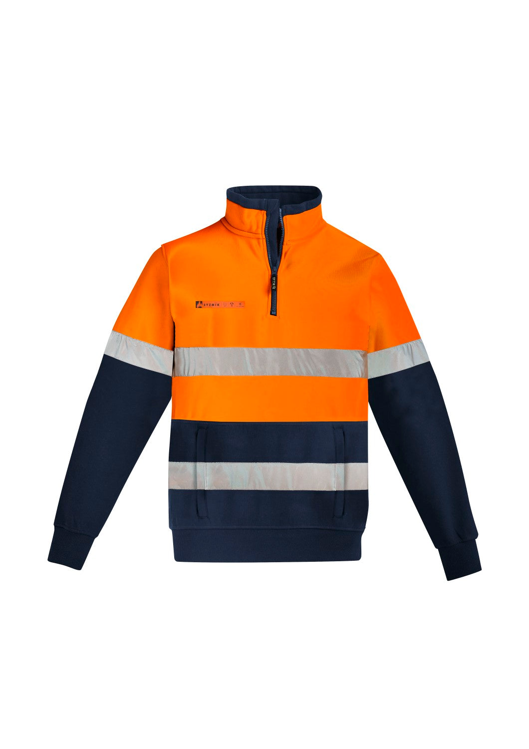 Men's Orange Flame HRC 2 Hoop Taped 1/4 Zip Brushed Fleece