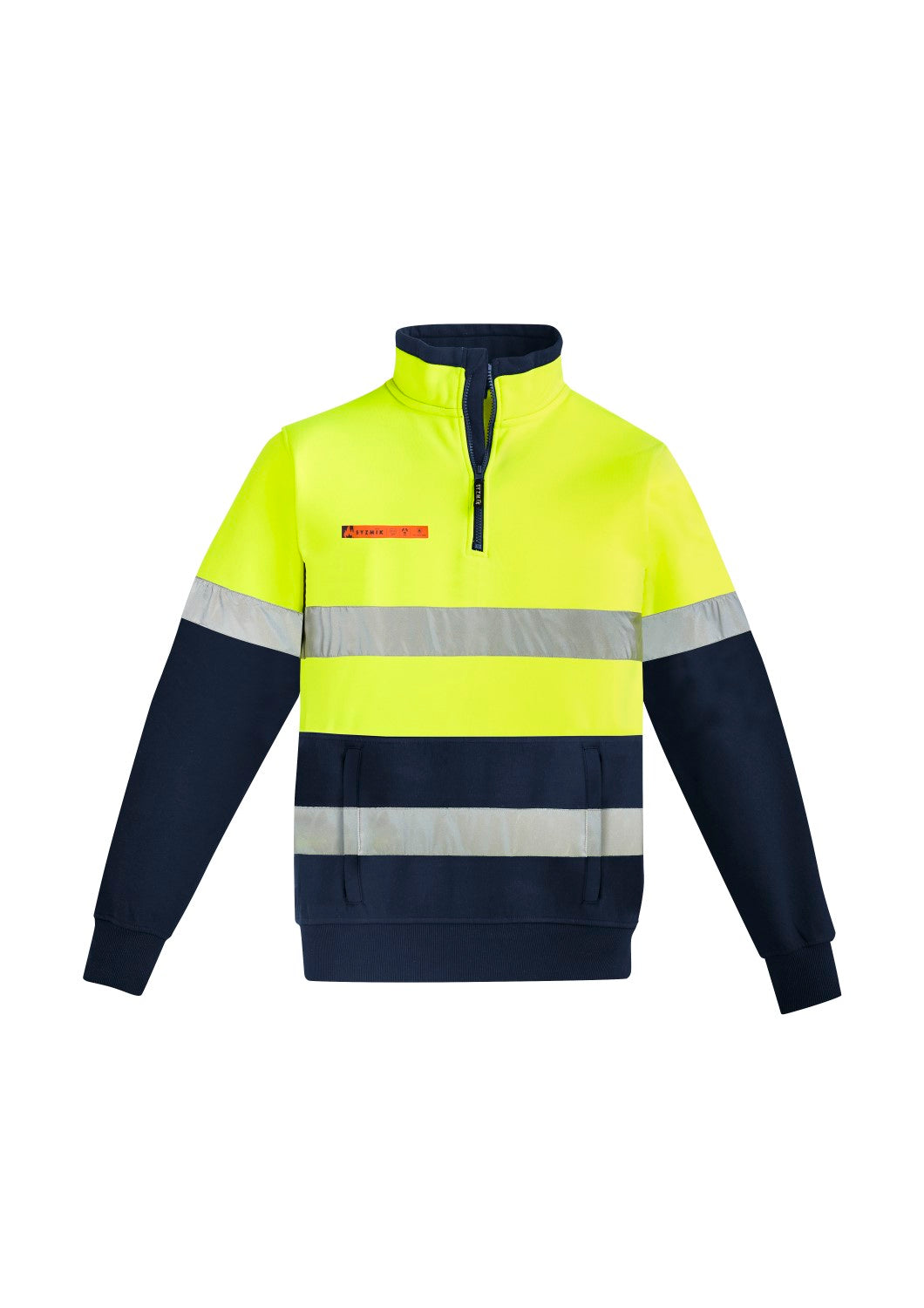Men's Orange Flame HRC 2 Hoop Taped 1/4 Zip Brushed Fleece