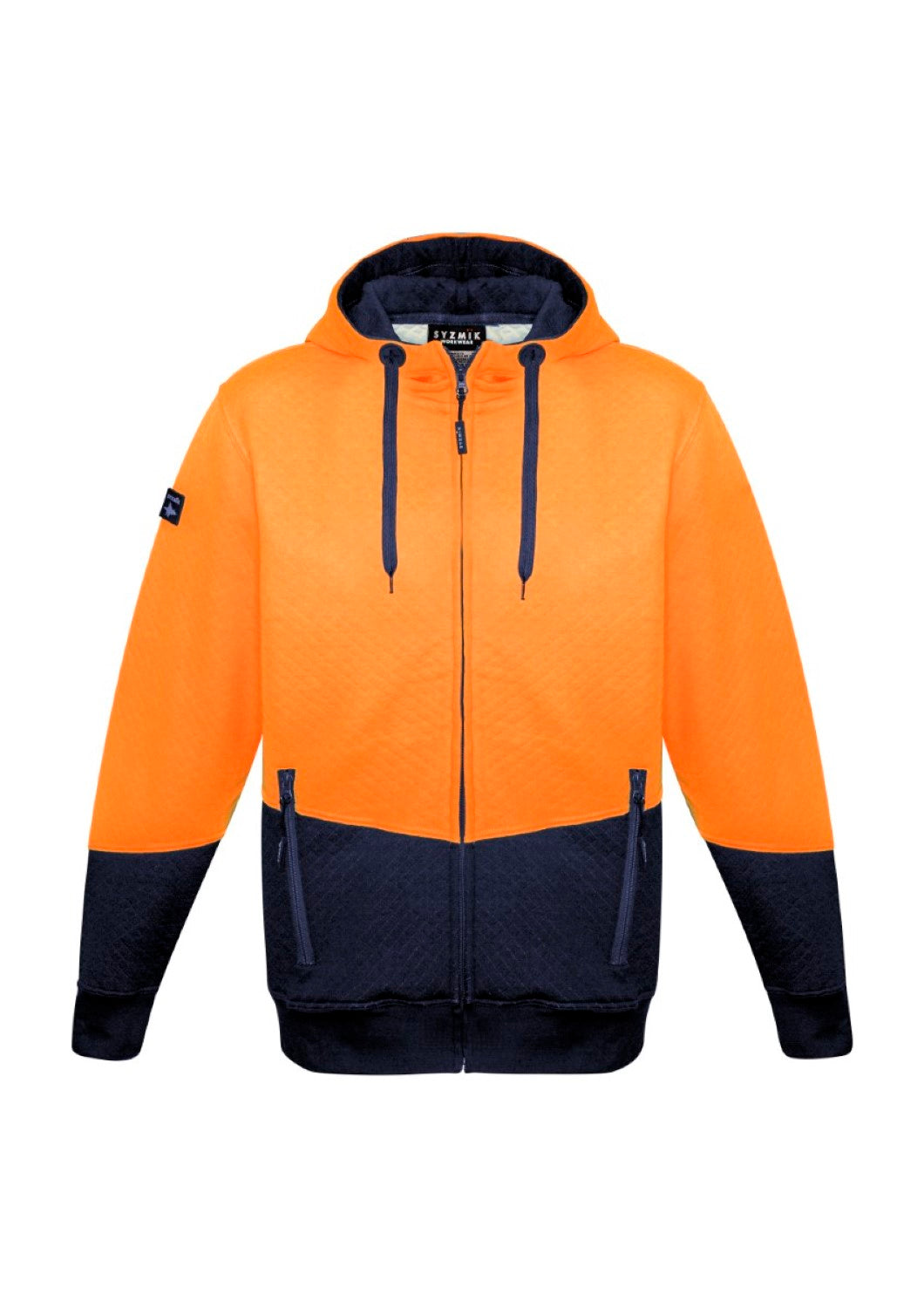 Unisex Hi Vis Textured Jacquard Full Zip Hoodie